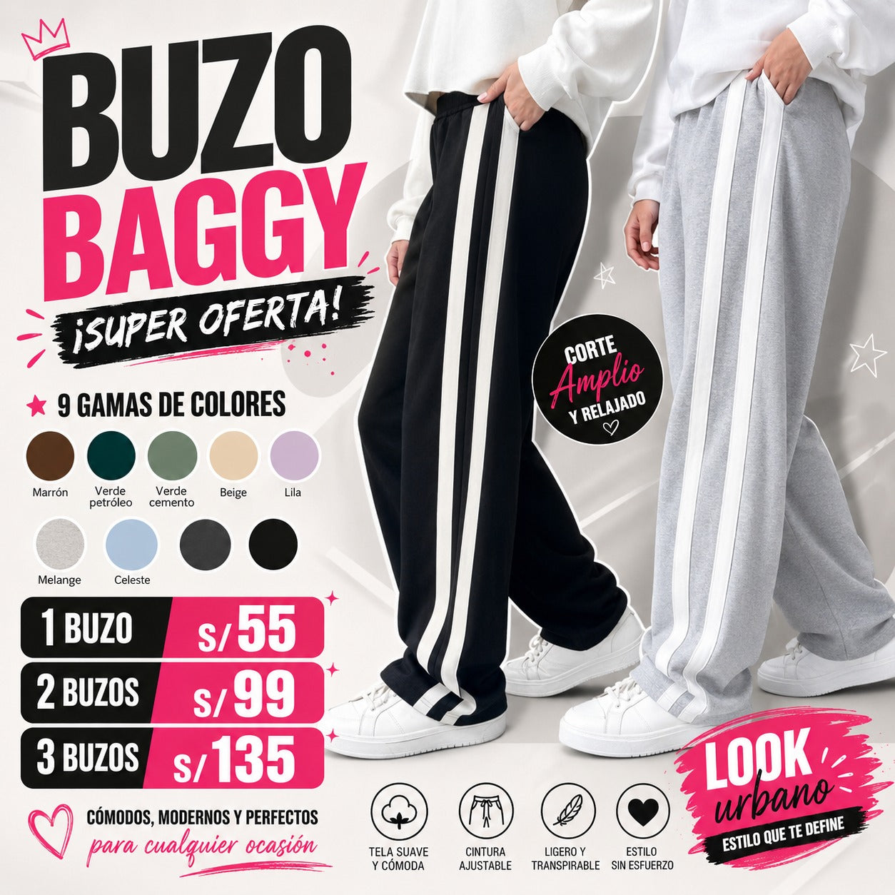 BUZOS BAGGY ESTILO URBANO
